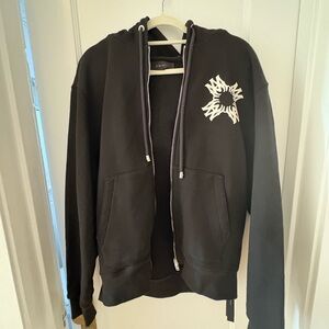 AMIRI Black Zip Up Sweater